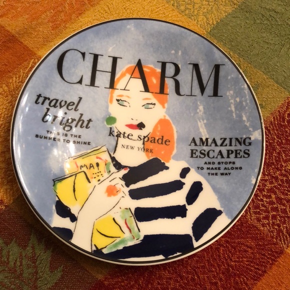 NWT KATE SPADE MAKE HEADLINES CHARM MAGAZINE TIDBIT PLATE by LENOX CHINA - Picture 1 of 11